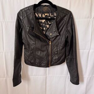 IDRA by ANTHROPOLOGIE XS Black Leather Jacket